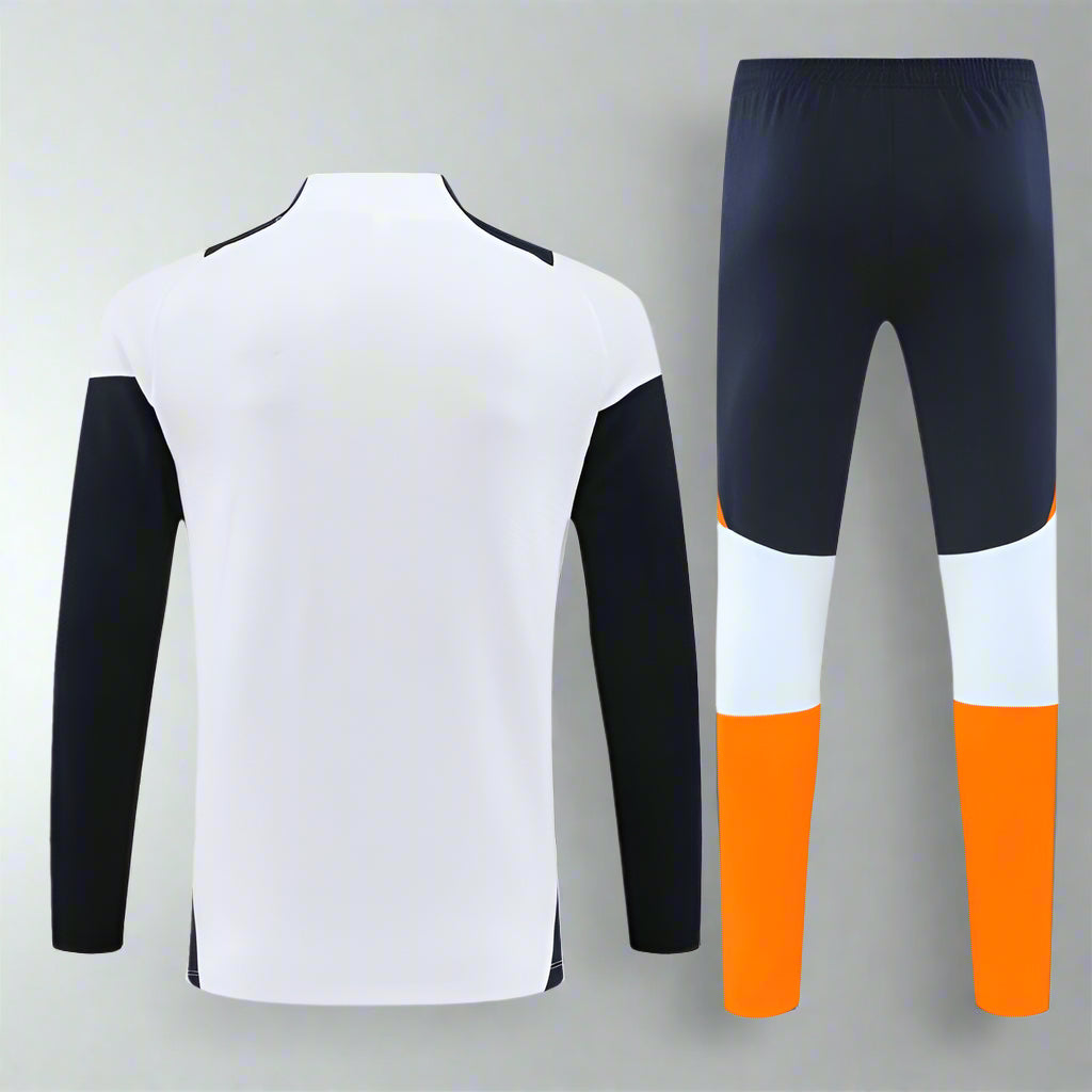 Real Madrid 24/25 White Navy & Orange Long Training Set