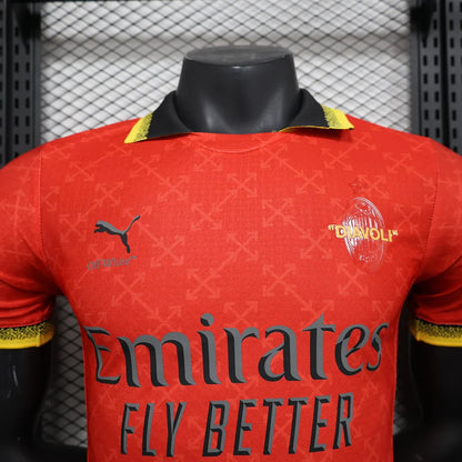 AC Milan x Off White Fourth Red Kit 24/25