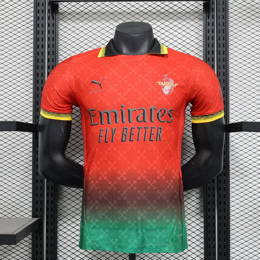 AC Milan x Off White Fourth Red Kit 24/25